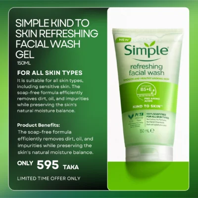 Simple Kind To Skin Refreshing Facial Wash Gel 150 ml