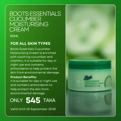Boots Essentials Cucumber Moisturising Cream 100 ml