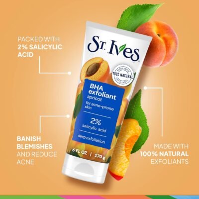 St. Ives Acne Control Face Scrub Deeply Exfoliates with Oil-Free Salicylic Acid Acne Medication 170gm