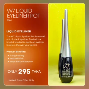 W7 Liquid Eyeliner Pot – Black 8ml