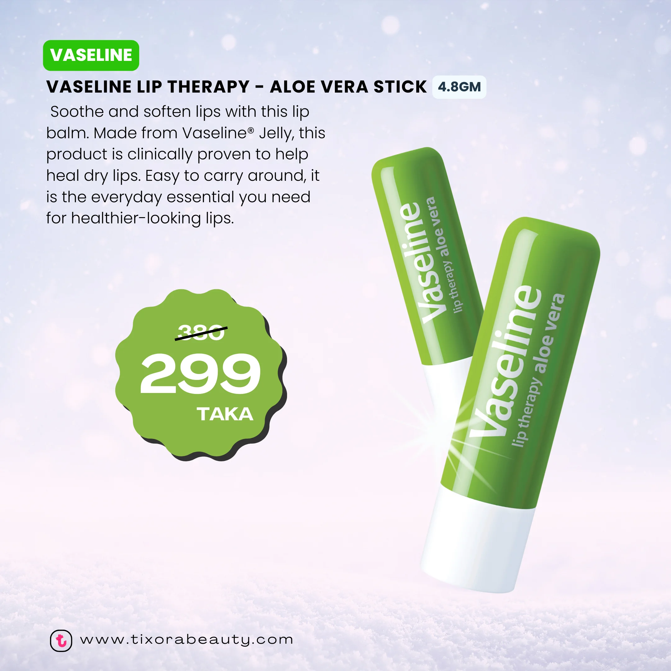 Vaseline Lip Therapy – Aloe vera stick 4.8gm