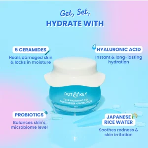 DOT & KEY 72Hr Hydrating Gel + Probiotics Moisturizer For Face 60ml
