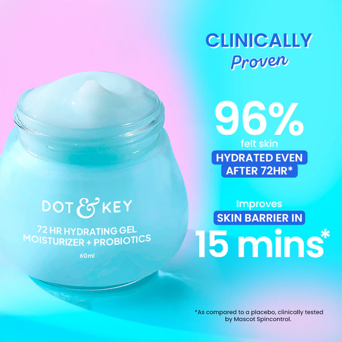 DOT & KEY 72Hr Hydrating Gel + Probiotics Moisturizer For Face 60ml