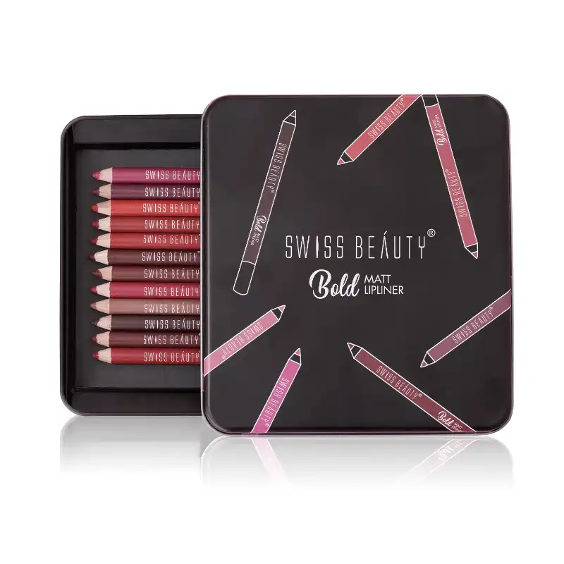 Swiss beauty bold matt lip liner set of 12 pcs.webp