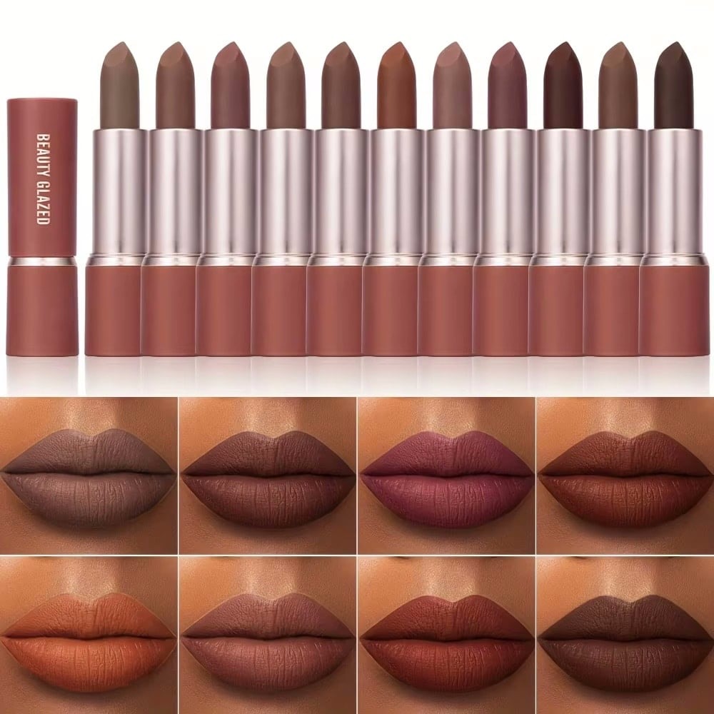 Beauty glazed modern matte long lasting lipstick shade 105