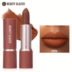 Beauty glazed modern matte long lasting lipstick shade 107