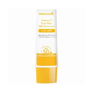Wishcare vitamin c pure glow milk sunscreen ultra light spf 50 pa1