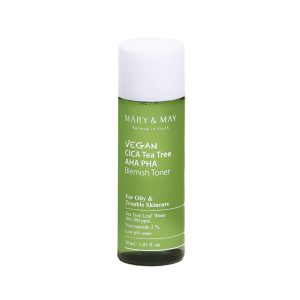 Mary may vegan cica tea tree aha pha blemish toner