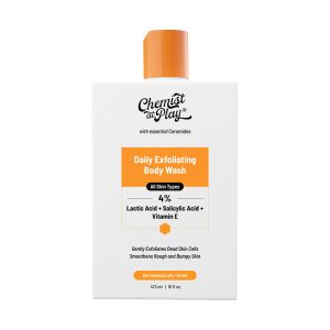 Chemist at play exfoliating body wash 4 lactic acid salicylic acid vitamin e 1