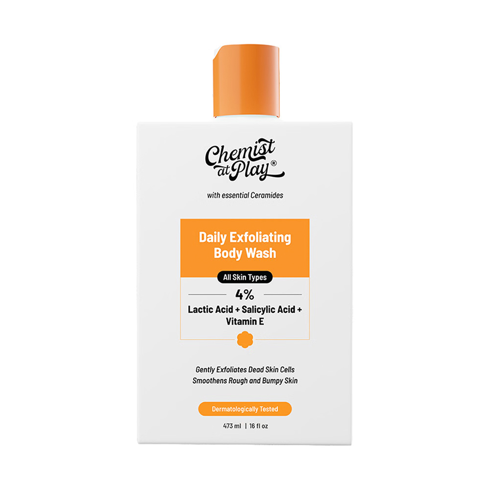 Chemist at play exfoliating body wash 4 lactic acid salicylic acid vitamin e