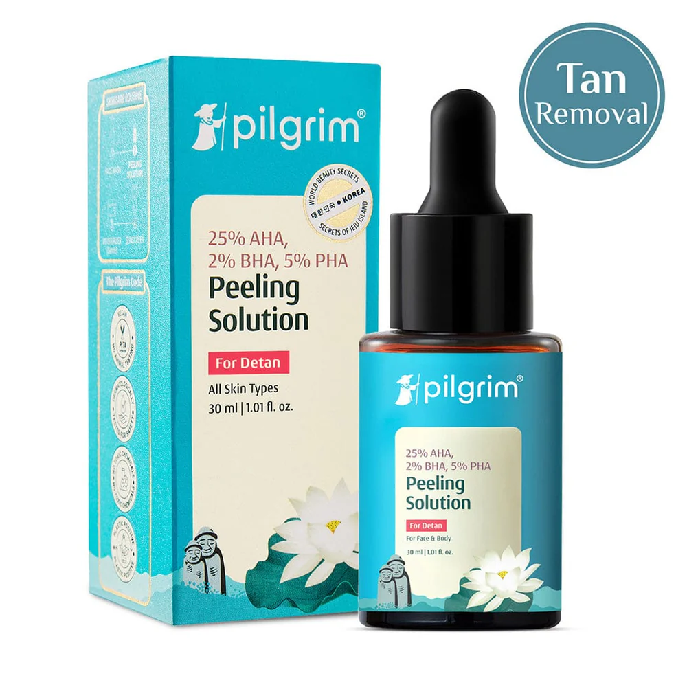 Pilgrim 25% AHA, 2% BHA, 5% PHA Peeling Solution Glowing Serum for Face & Body 30ml