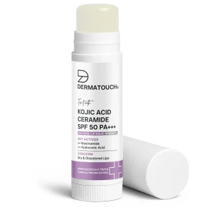 Dermatouch Kojic Acid Ceramide SPF 50 PA+++ Natural Lip Balm for Dry & Discolored Lips 5gm