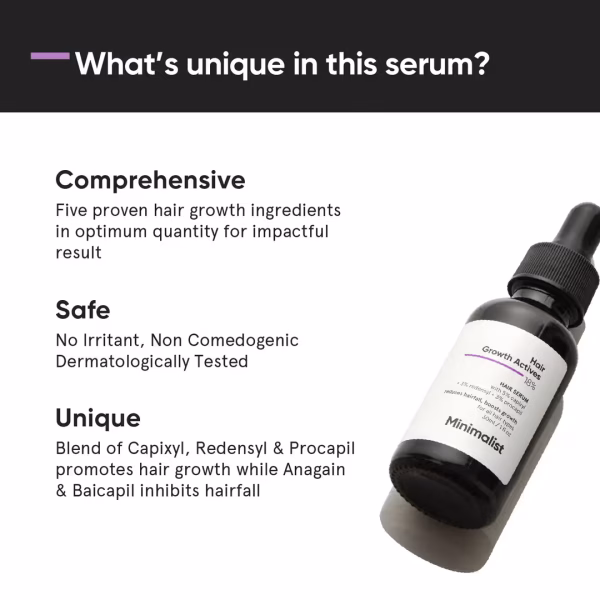 Minimalist Hair Growfth Actives 18% Scalp Serum With Capixyl, Redensyl For Hair Fall Control (30ml)