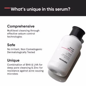 Minimalist Salicylic Acid + LHA 02% Cleanser with Oat Extract, Zinc, Allantoin for Oily to Combination Skin 100ml