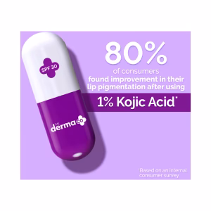 The Derma Co. 1% Kojic Acid Lip Balm SPF 30 PA++ With Alpha Arbutin & Hyaluronic Acid (4g)
